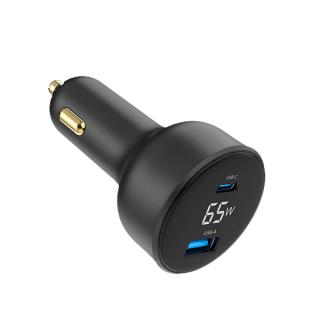 65W car charger with LED disply